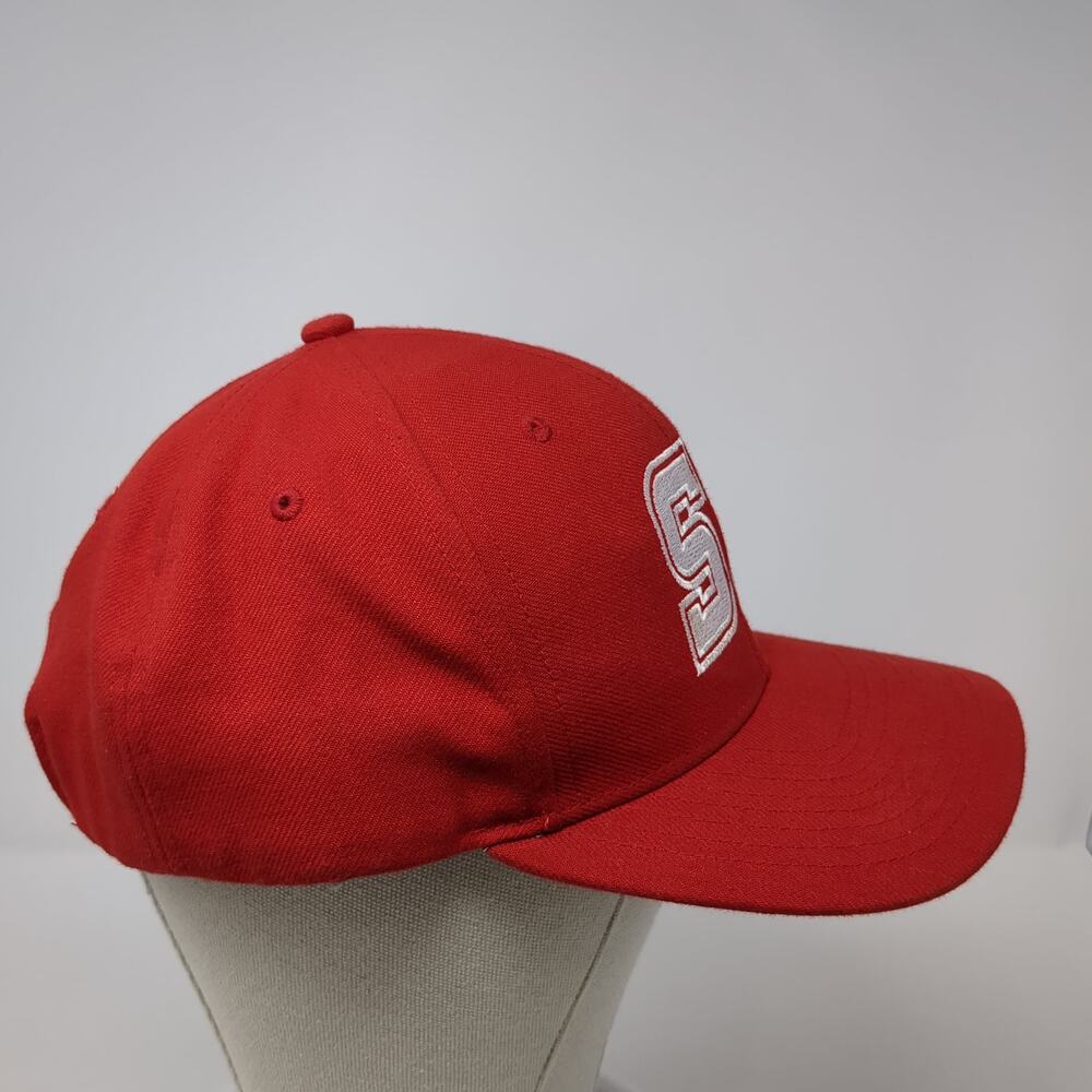 Sb Strapback Hat Red Large Solid Adjustable Embro… - image 5